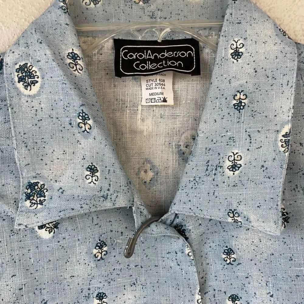 Carol Anderson Matching Linen Button Down Shirt and Crop Pants Size M EUC - Picture 3 of 10